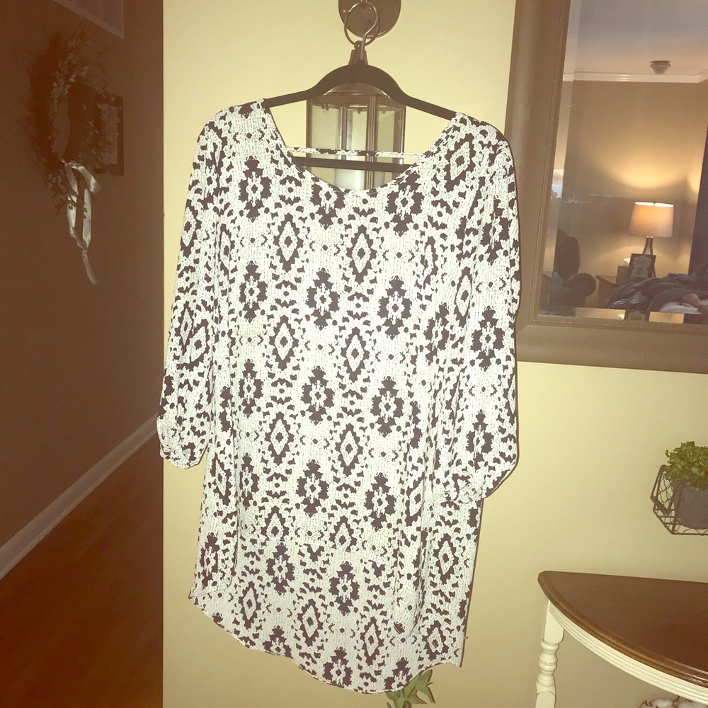 Black and White Aztec Tunic